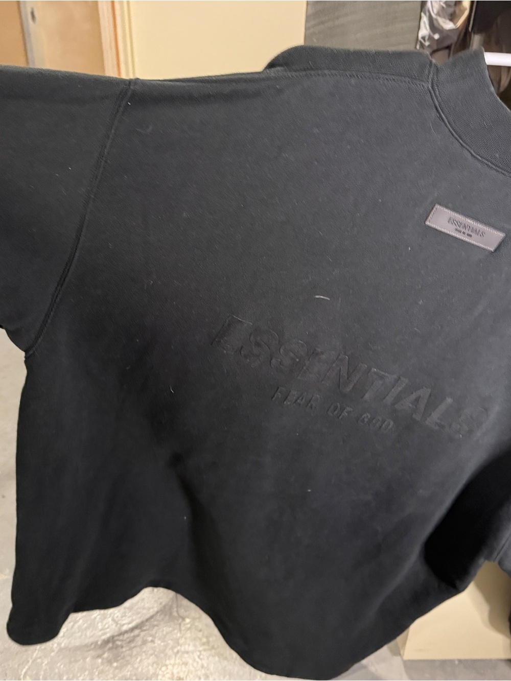 Fear of God Black Embossed Essentials Sweatshirt